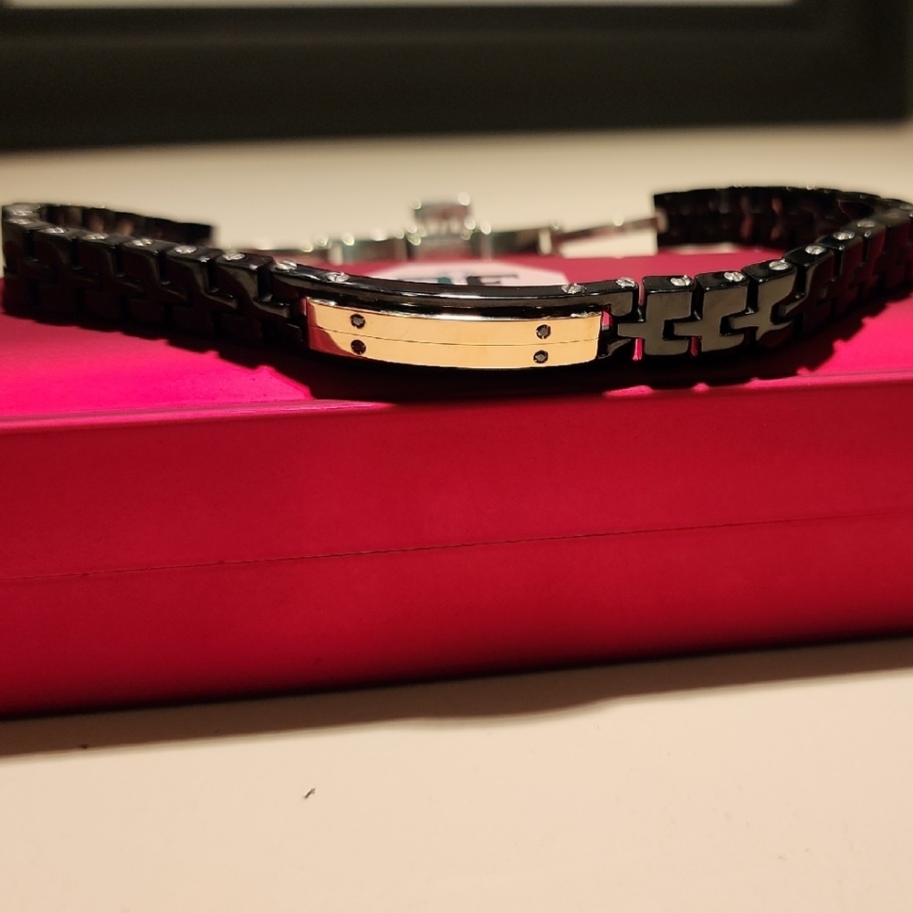 Baraka 18K Rose Gold And Black Ceramic Stainless Steel Bracelet